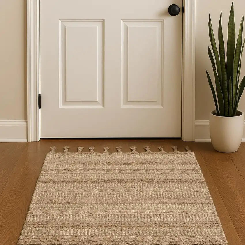 Natural Jute Hand Woven Area Rug Photo 2