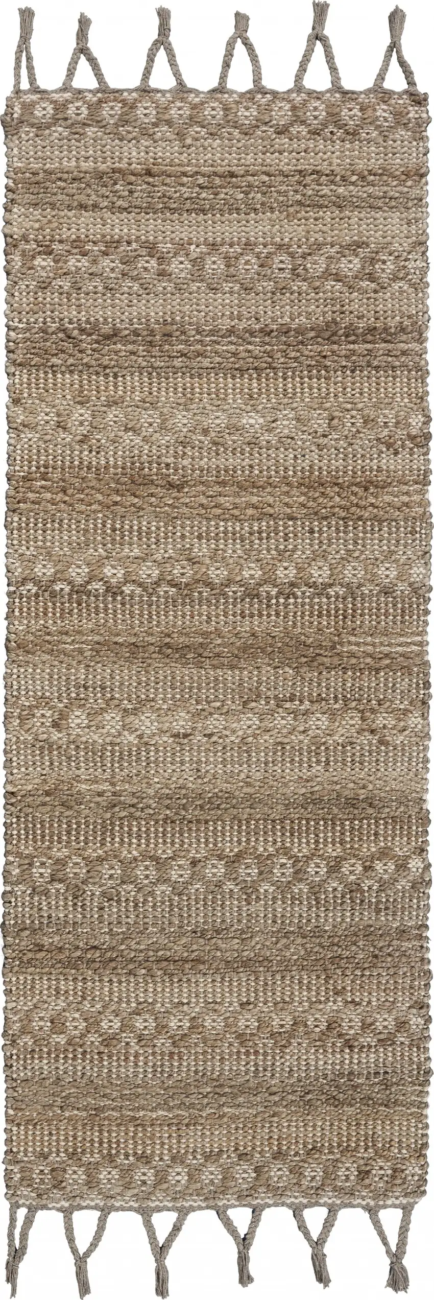 Tan Bohemian Tasseled Area Rug Photo 1