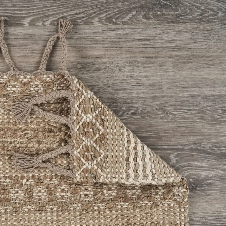Tan Bohemian Tasseled Area Rug Photo 5