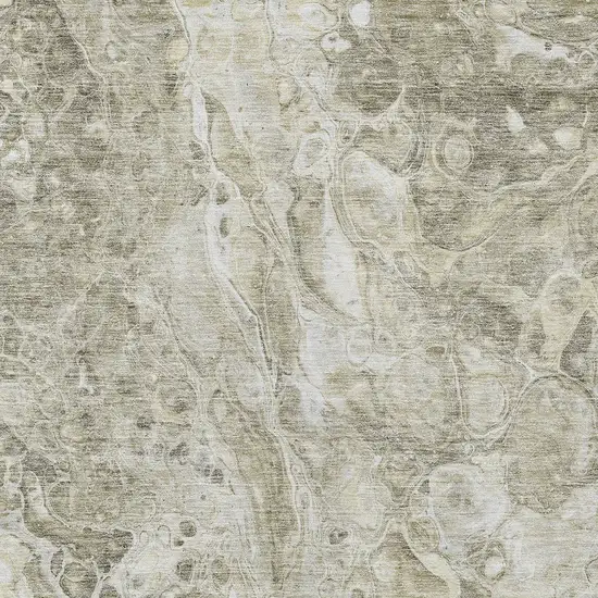 Tan Brown And Beige Abstract Washable Indoor Outdoor Area Rug Photo 5