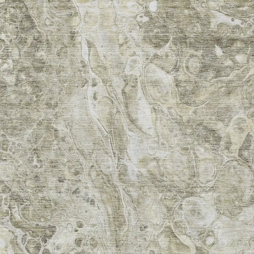 Tan Brown And Beige Abstract Washable Indoor Outdoor Area Rug Photo 5