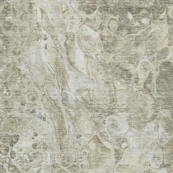 Tan Brown And Beige Abstract Washable Indoor Outdoor Area Rug Photo 6