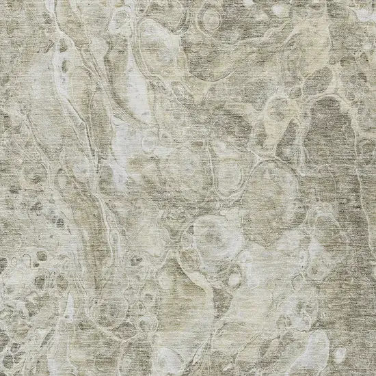 Tan Brown And Beige Abstract Washable Indoor Outdoor Area Rug Photo 6