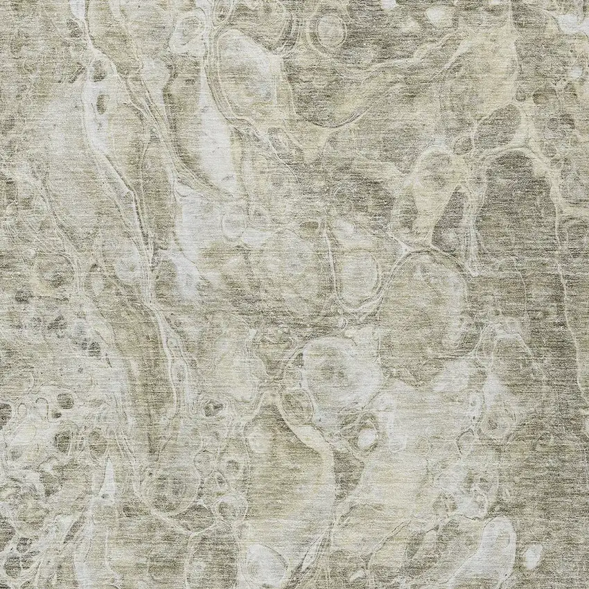 Tan Brown And Beige Abstract Washable Indoor Outdoor Area Rug Photo 6