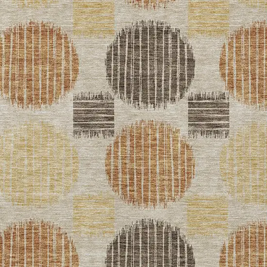 Tan Brown And Beige Geometric Washable Indoor Outdoor Area Rug Photo 5