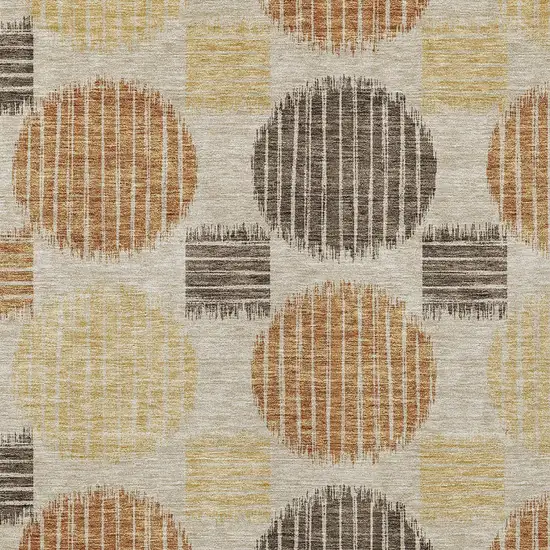 Tan Brown And Beige Geometric Washable Indoor Outdoor Area Rug Photo 5