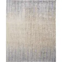 Photo of Tan Brown And Blue Abstract Power Loom Distressed Area Rug