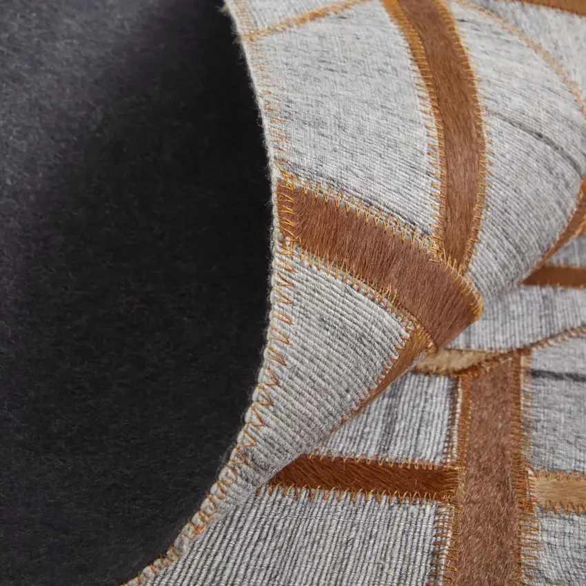 Tan Brown And Gray Geometric Hand Woven Area Rug Photo 7