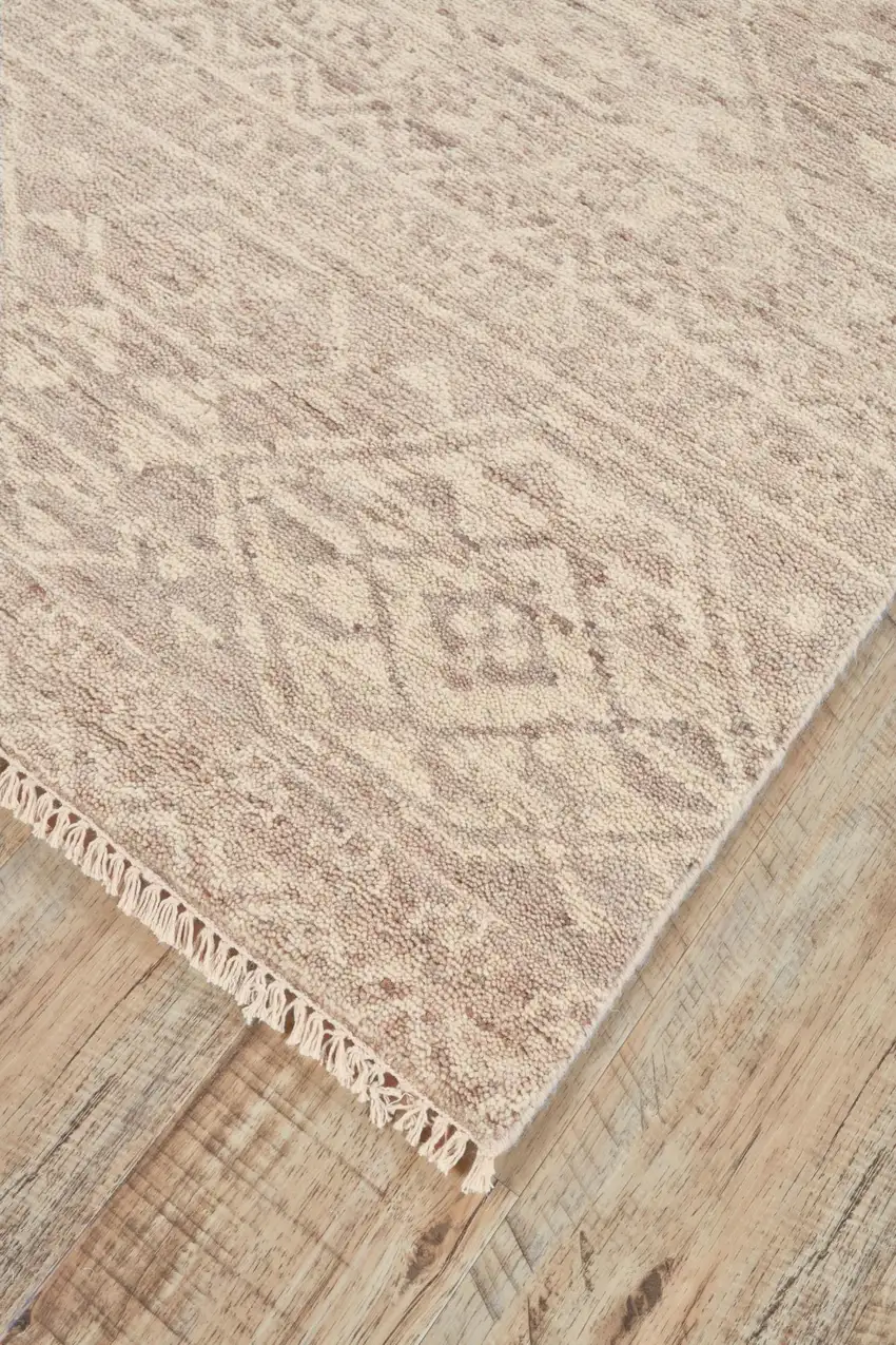 Tan Brown And Taupe Wool Southwestern Hand Knotted Area Rug Photo 4