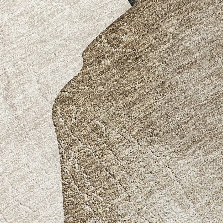 Tan Brown and Gray Abstract Washable Non Skid Indoor Outdoor Area Rug Photo 6