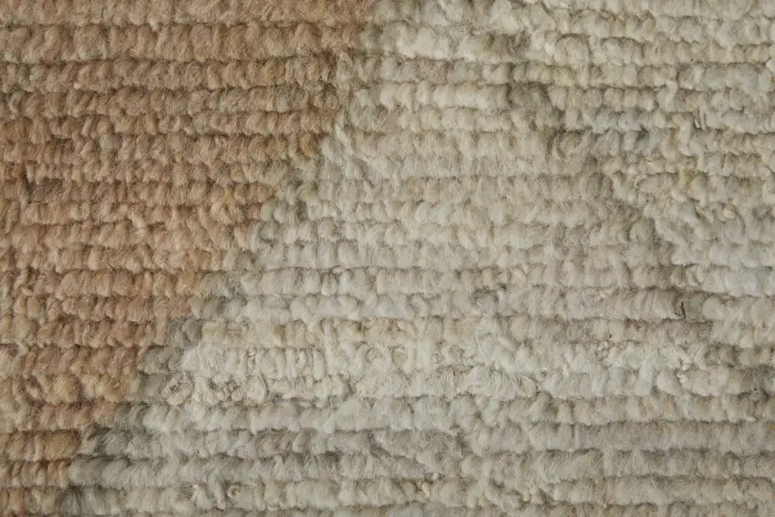 Tan Brown and Gray Wool Moroccan Hand Knotted Area Rug Photo 9