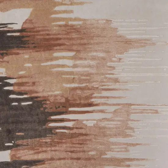 Tan Brown and Orange Abstract Hand Tufted Area Rug Photo 6