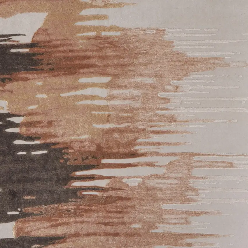 Tan Brown and Orange Abstract Hand Tufted Area Rug Photo 6