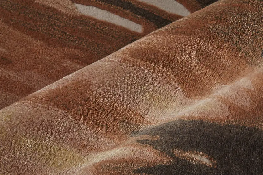 Tan Brown and Orange Abstract Hand Tufted Area Rug Photo 9