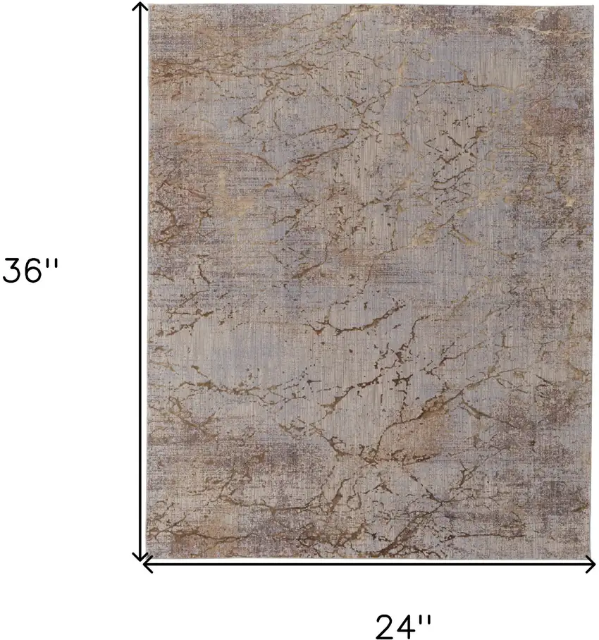 Tan Brown and Taupe Abstract Power Loom Area Rug Photo 3