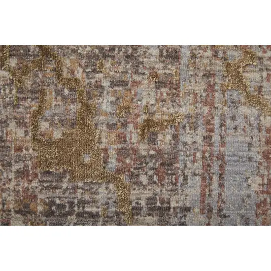 Tan Brown and Taupe Abstract Power Loom Area Rug Photo 9