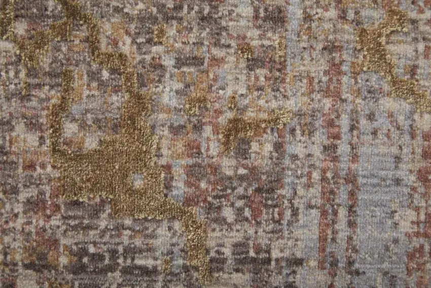 Tan Brown and Taupe Abstract Power Loom Area Rug Photo 9