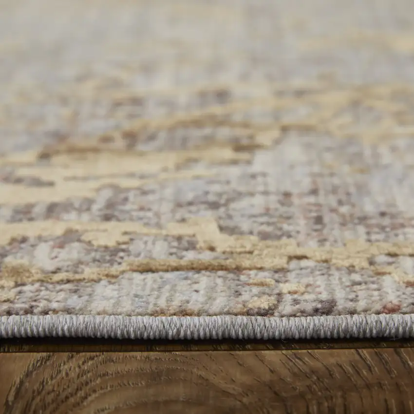 Tan Brown and Taupe Abstract Power Loom Area Rug Photo 7