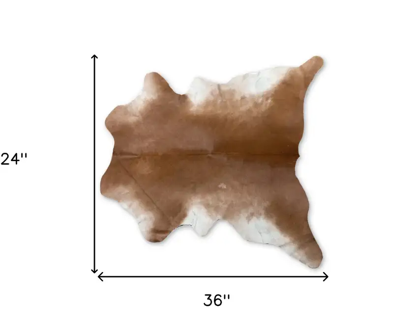 Tan Print Cowhide Area Rug Photo 5