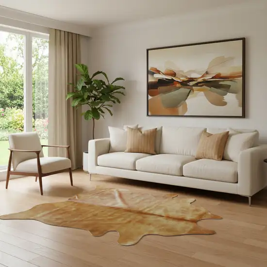 Tan Cowhide Area Rug Photo 2