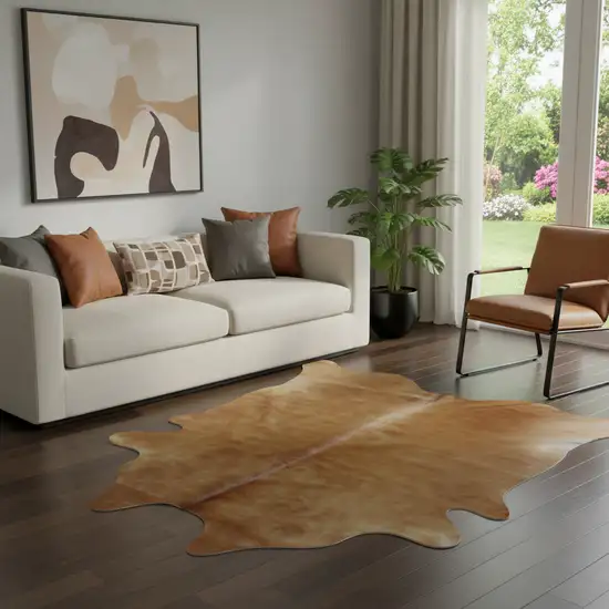 Tan Cowhide Area Rug Photo 1