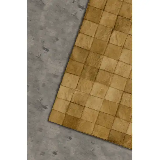 Tan Cowhide Patchwork Area Rug Photo 5