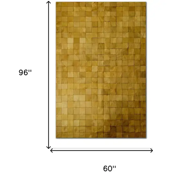 Tan Cowhide Patchwork Area Rug Photo 7