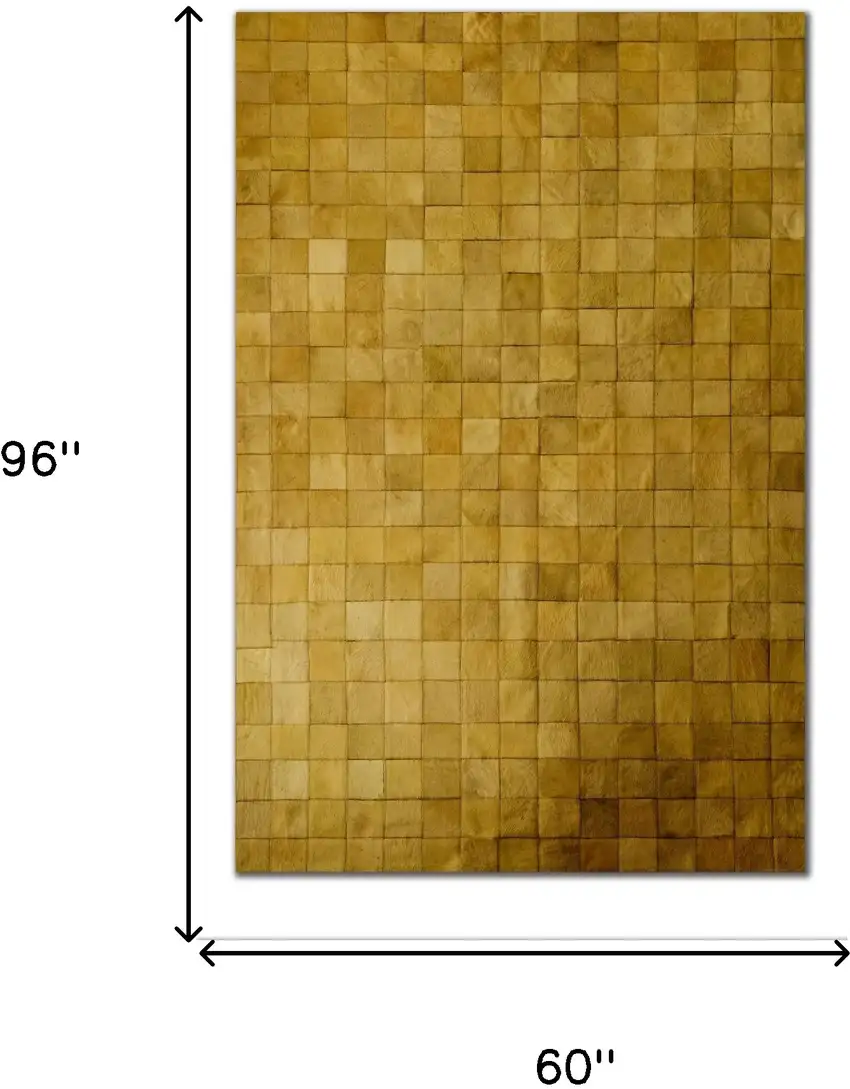 Tan Cowhide Patchwork Area Rug Photo 7
