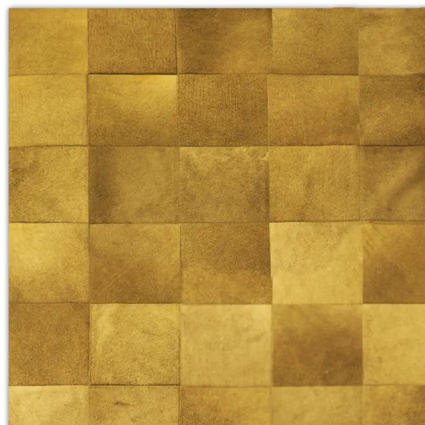 Tan Cowhide Patchwork Area Rug Photo 4