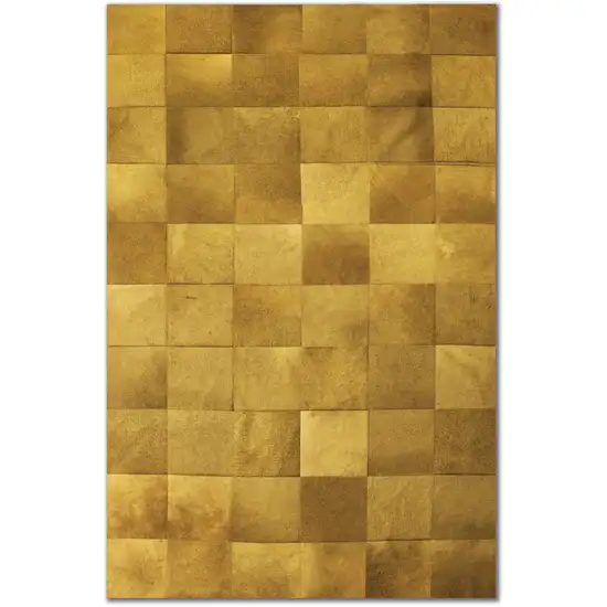 Tan Cowhide Patchwork Area Rug Photo 2