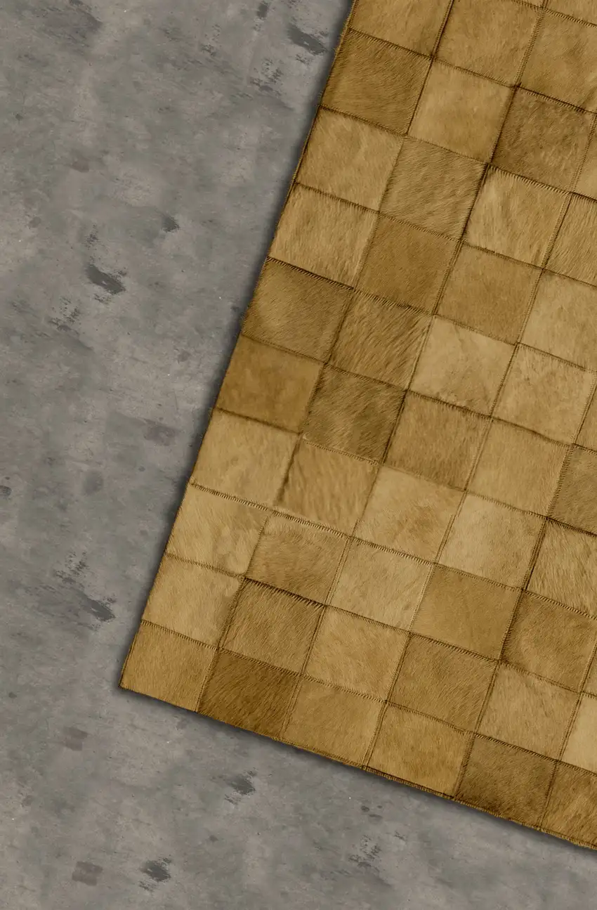 Tan Cowhide Patchwork Area Rug Photo 1