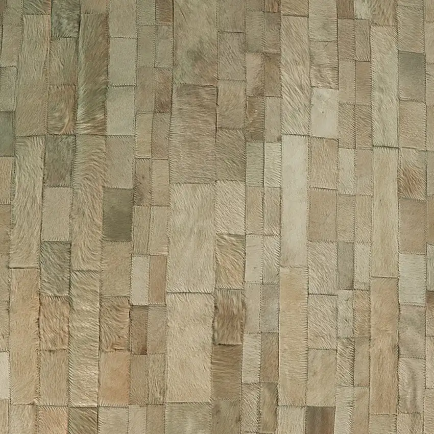 Tan Cowhide Patchwork Area Rug Photo 8