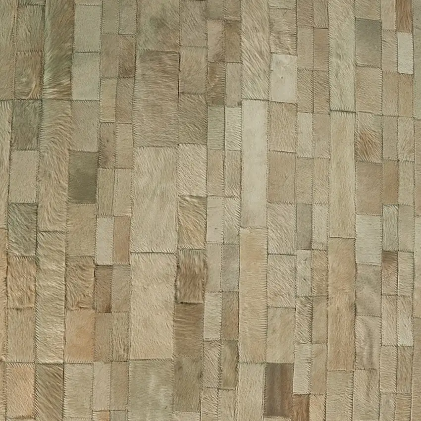 Tan Cowhide Patchwork Area Rug Photo 4