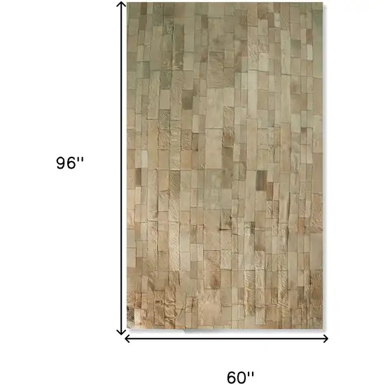 Tan Cowhide Patchwork Area Rug Photo 5