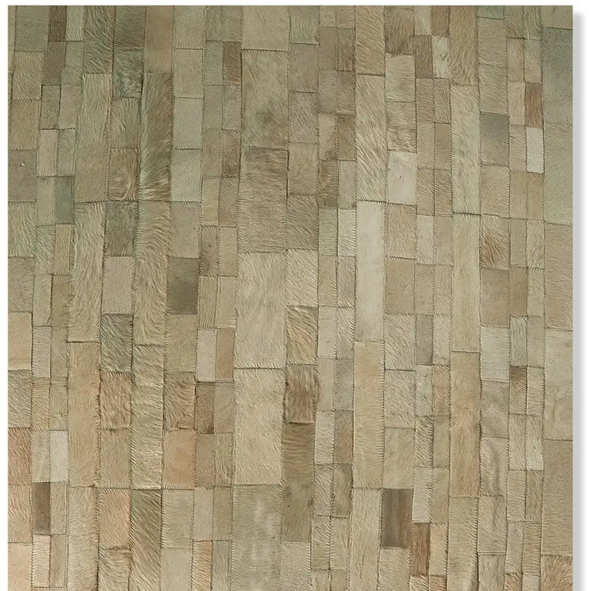 Tan Cowhide Patchwork Area Rug Photo 3