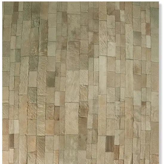 Tan Cowhide Patchwork Area Rug Photo 3