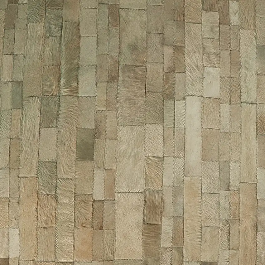 Tan Cowhide Patchwork Area Rug Photo 6