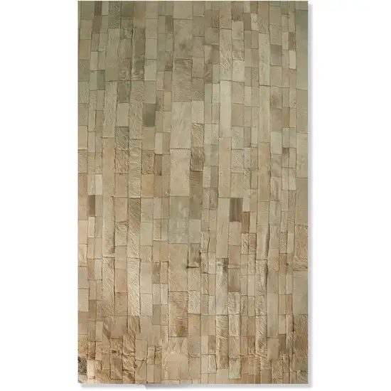 Tan Cowhide Patchwork Area Rug Photo 2