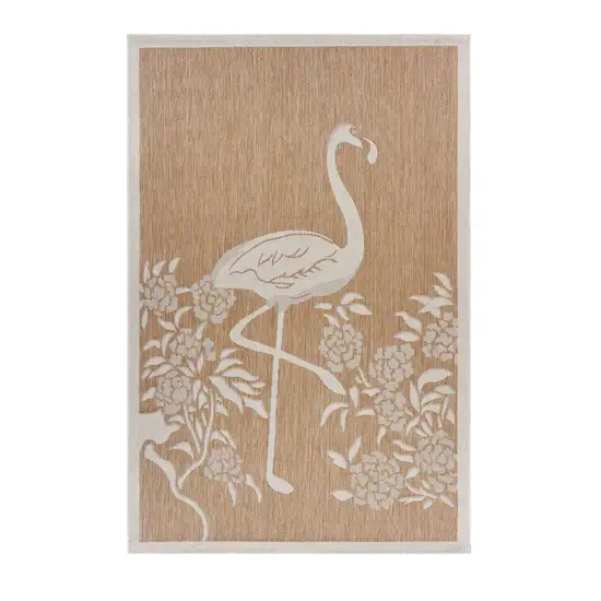 Tan Flamingo Indoor Outdoor Area Rug Photo 3