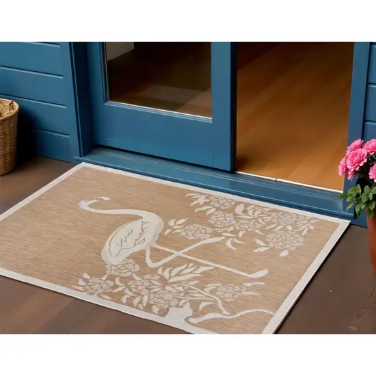 Beige Indoor Outdoor Area Rug Photo 2