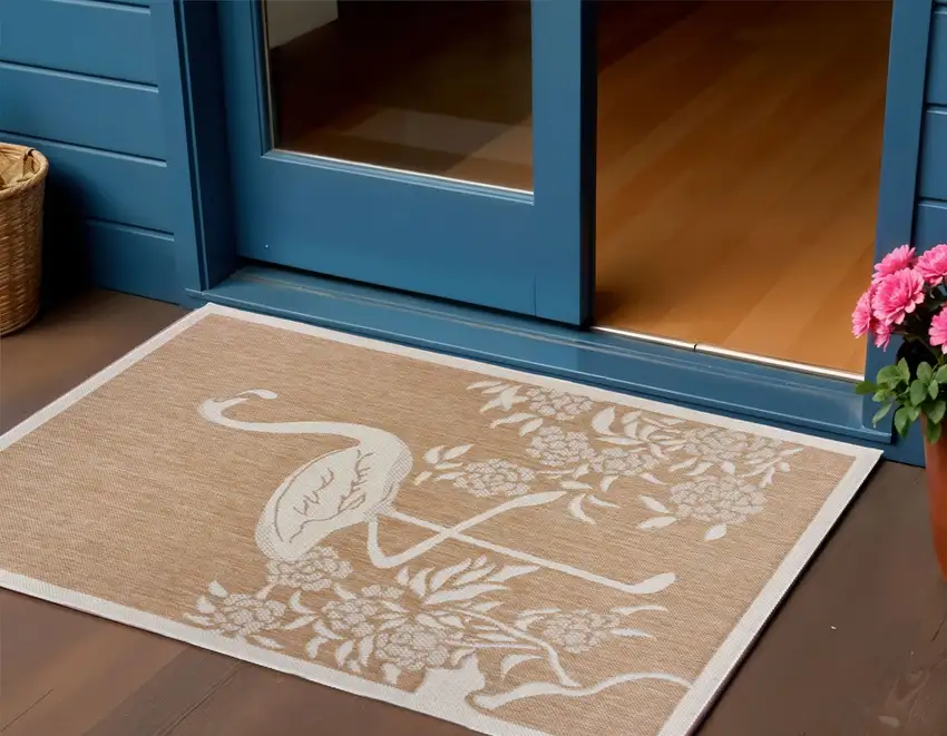 Beige Indoor Outdoor Area Rug Photo 2