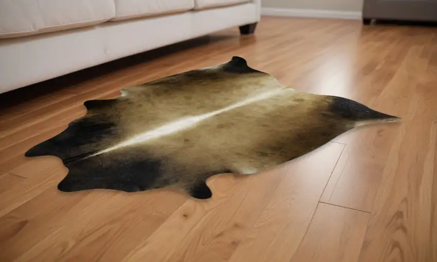Tan Genuine Cowhide Hand Knotted Area Rug Photo 2