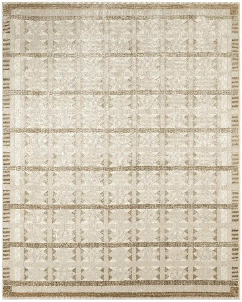Tan Geometric Area Rug Photo 2