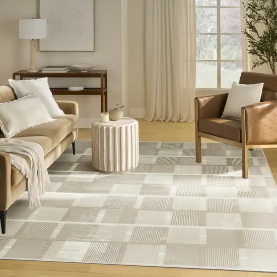 Tan Geometric Area Rug Photo 7
