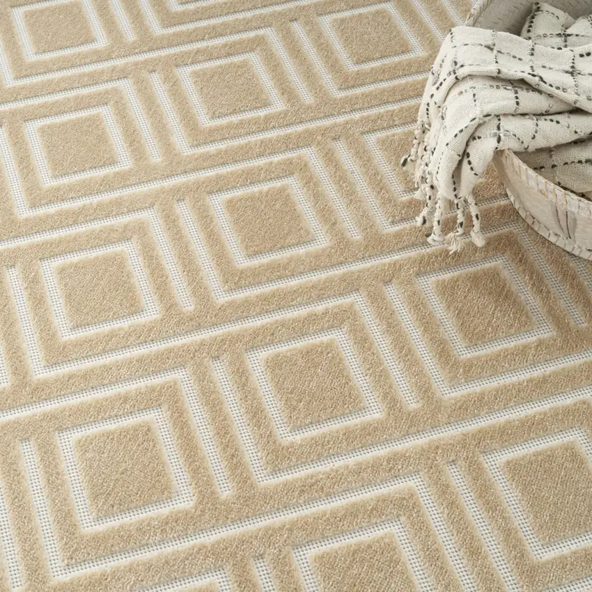 Tan Geometric Area Rug Photo 9