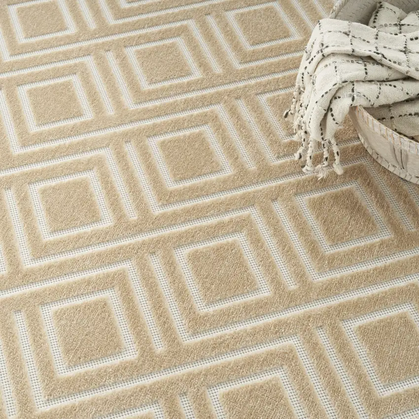 Tan Geometric Area Rug Photo 6