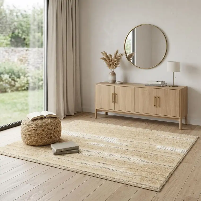 Tan Geometric Area Rug Photo 1