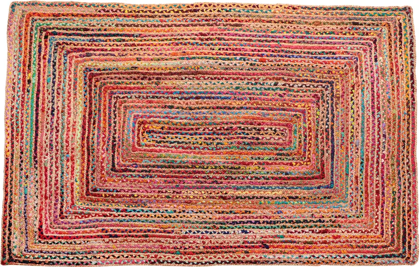 Tan Geometric Hand Braided Area Rug Photo 1