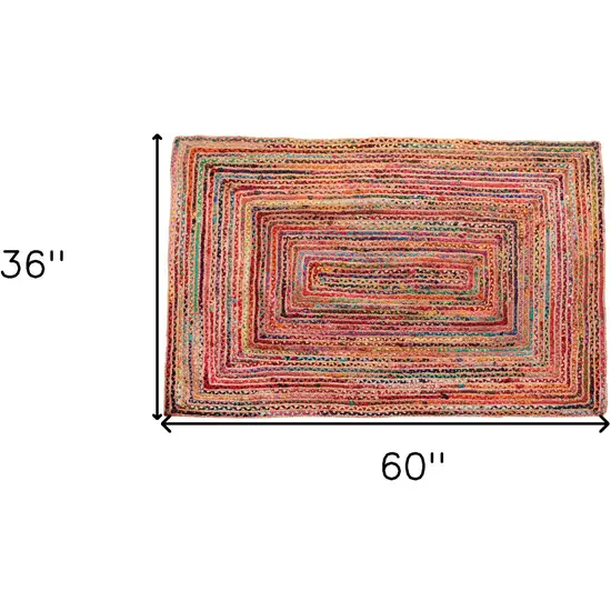 Tan Geometric Hand Braided Area Rug Photo 6
