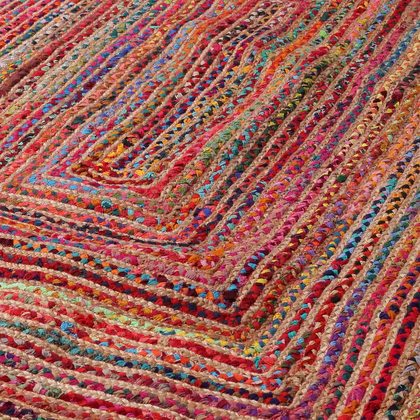 Tan Geometric Hand Braided Area Rug Photo 7